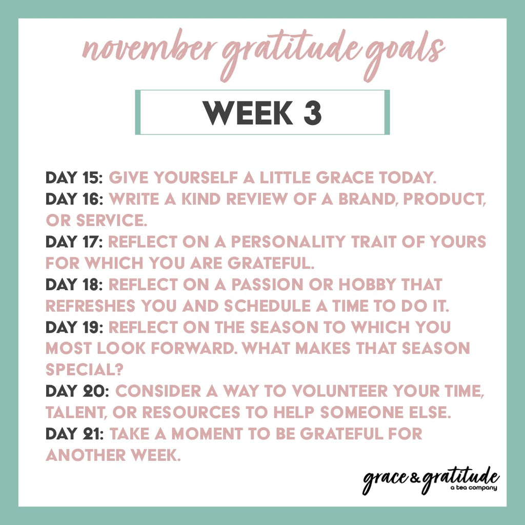 Week 3: Gratitude Goals