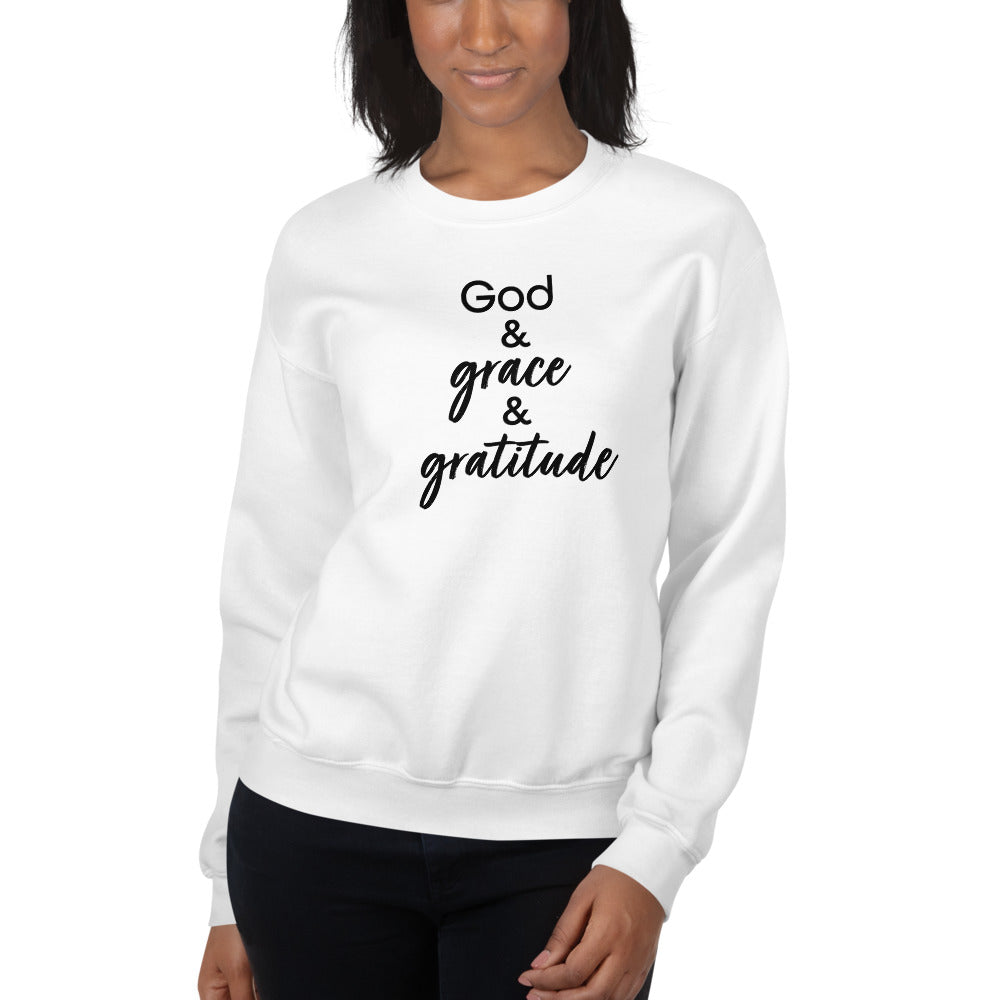 “God, Grace & Gratitude” Unisex Sweatshirt (5831658897576)
