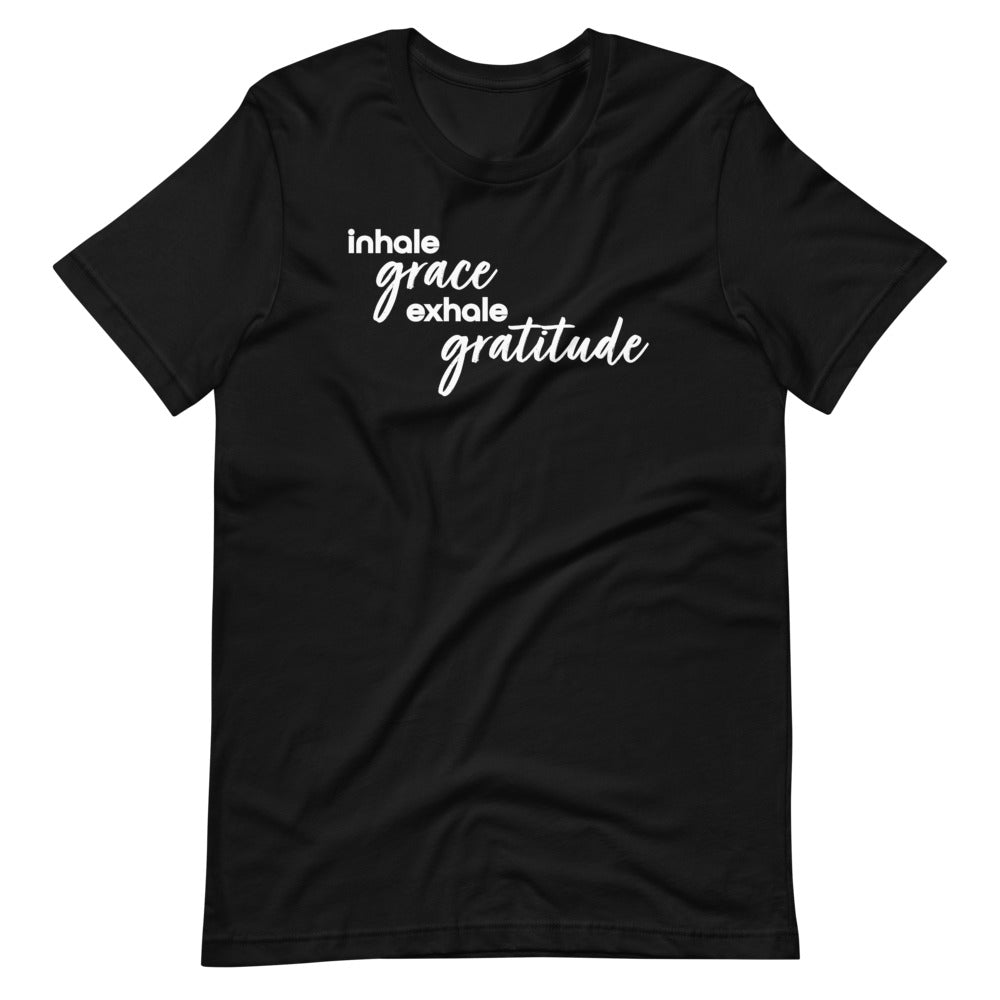 "Inhale Grace, Exhale Gratitude” Unisex Tee (5665522319528)