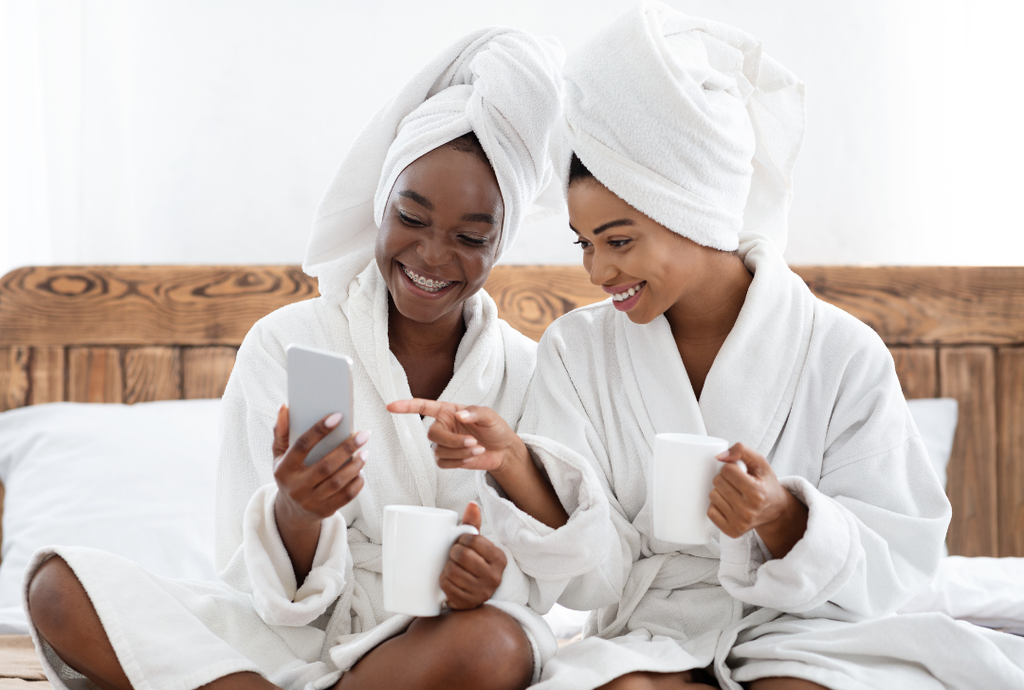 Two friends sharing tea and a moment together
